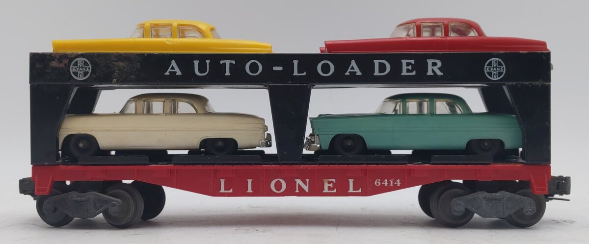Lionel 6414 Vintage O Evans Autoloader with 4 Automobiles VG