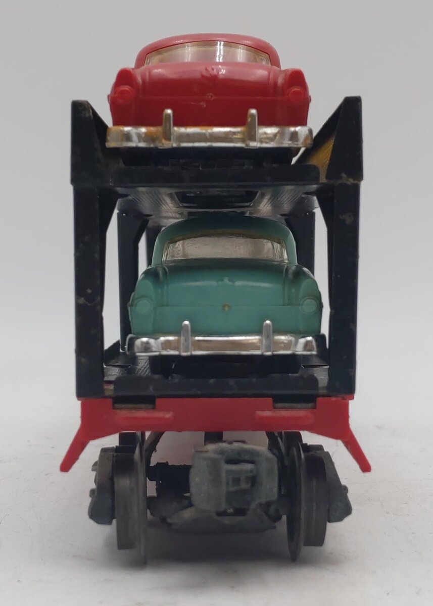 Lionel 6414 Vintage O Evans Autoloader with 4 Automobiles VG