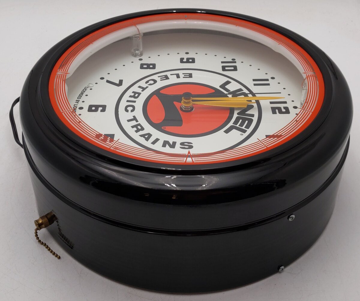 Lionel Electric Trains Authorized Black & Orange Neon Clock EX
