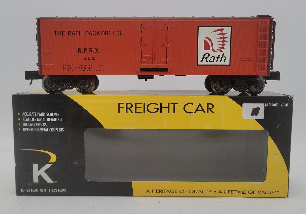 Lionel K-Line 6-21626 Rath Packing Co. Wood-Sided Reefer Car #622 EX/Box
