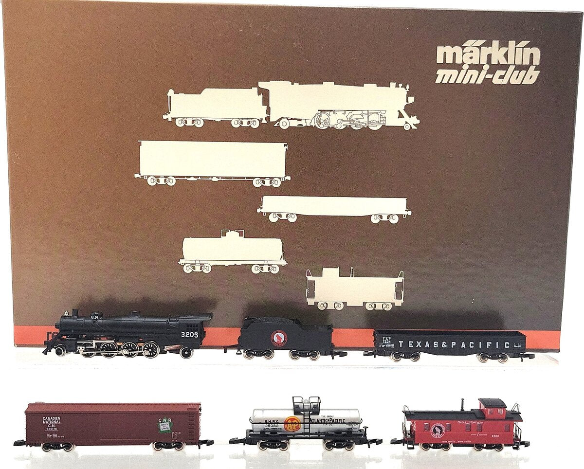 Marklin 8006A Z Scale Great Northern Regional Steam Locomotive & Freight Car Set LN/Box
