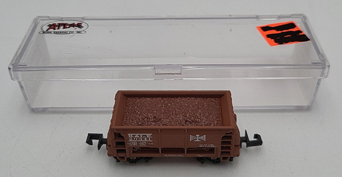 Atlas 32041 N Bessemer & Lake Erie Ore Car w/ Load #20341 LN/Box
