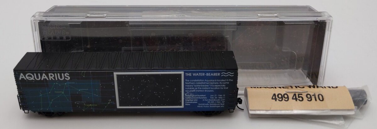 Micro-Trains 10200213 N Scale Aquarius 60' Boxcar w/Lights and Magnetic Wand EX/Box