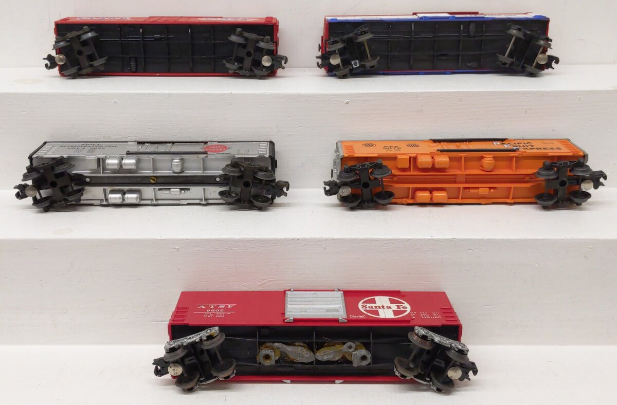 Lionel O Gauge Assorted Freight Cars [5]: 9809, 9803, 9602, 9872, & 9855 VG/Box