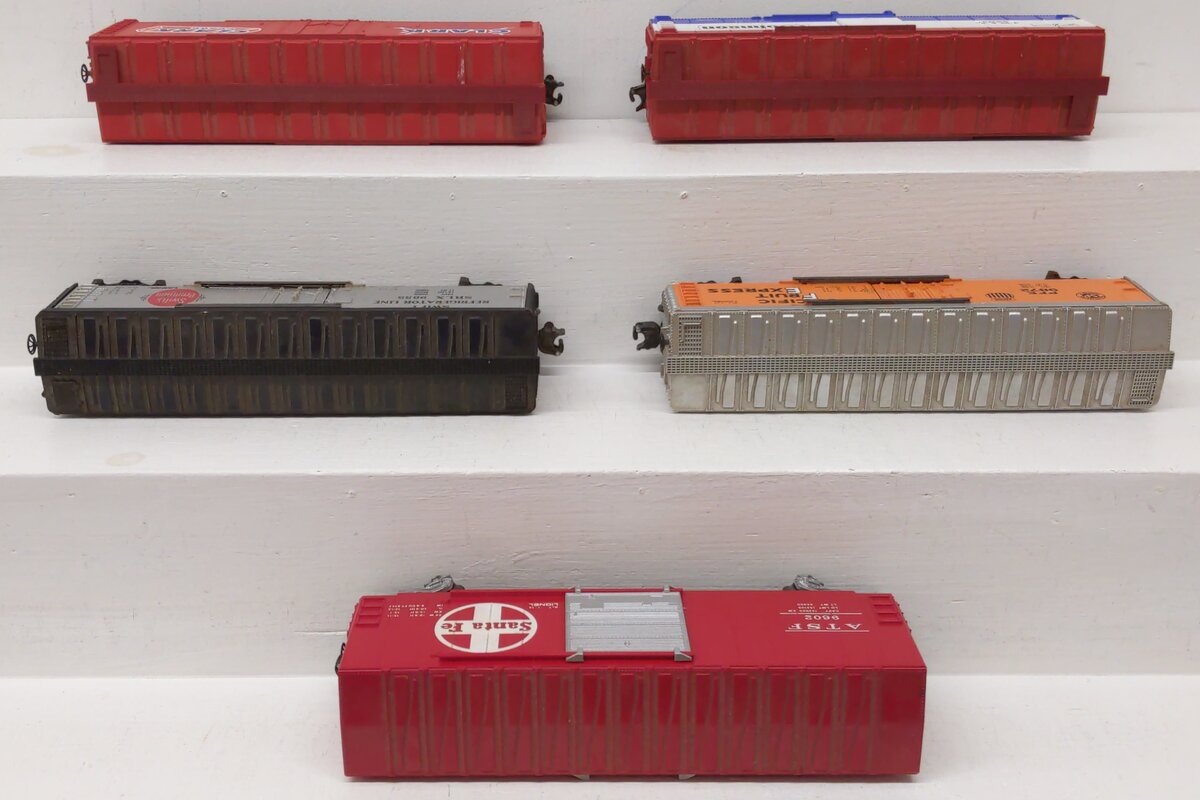 Lionel O Gauge Assorted Freight Cars [5]: 9809, 9803, 9602, 9872, & 9855 VG/Box