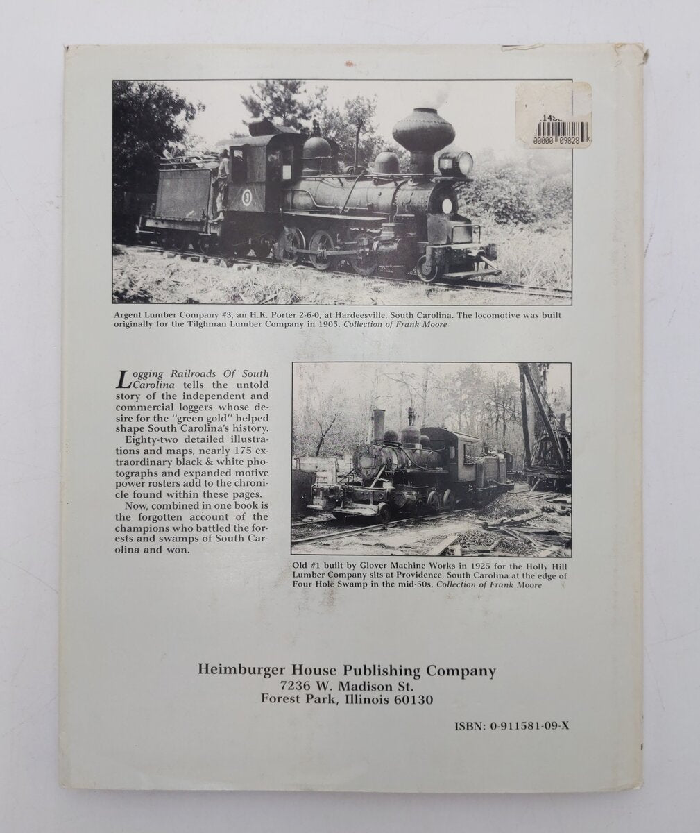 Logging Railroads of South Carolina Hardcover Book By Thomas Fetters VG