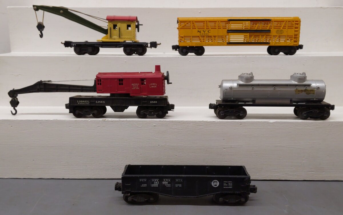 Lionel Vintage O Gauge Freight Cars: 6560, 347000, 2465, 63561, 2660 [5] EX