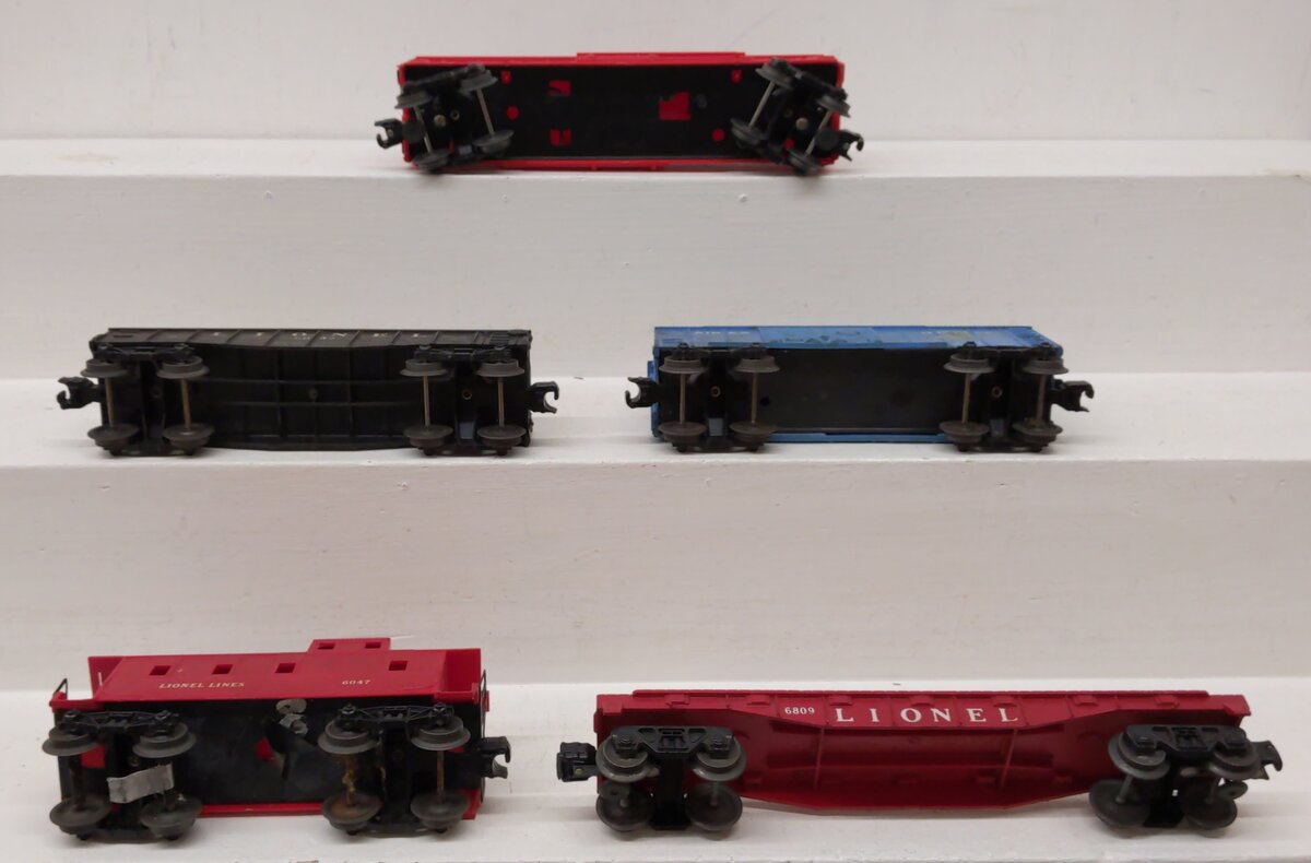 Lionel Vintage O Gauge Freight Cars: 6047, 6042, 6044, 6809, 6470 [5] VG