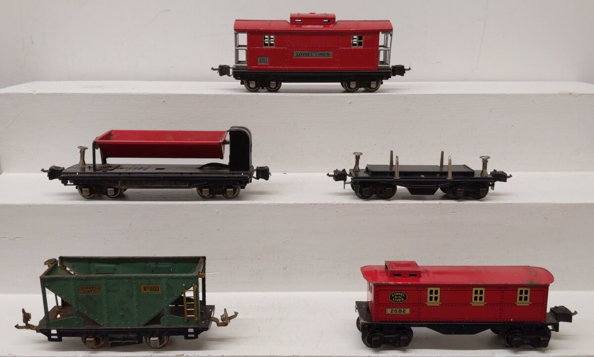 Lionel Vintage O Gauge Freight Cars: 803, 3859, 3651, 2682, 2817 [5] VG