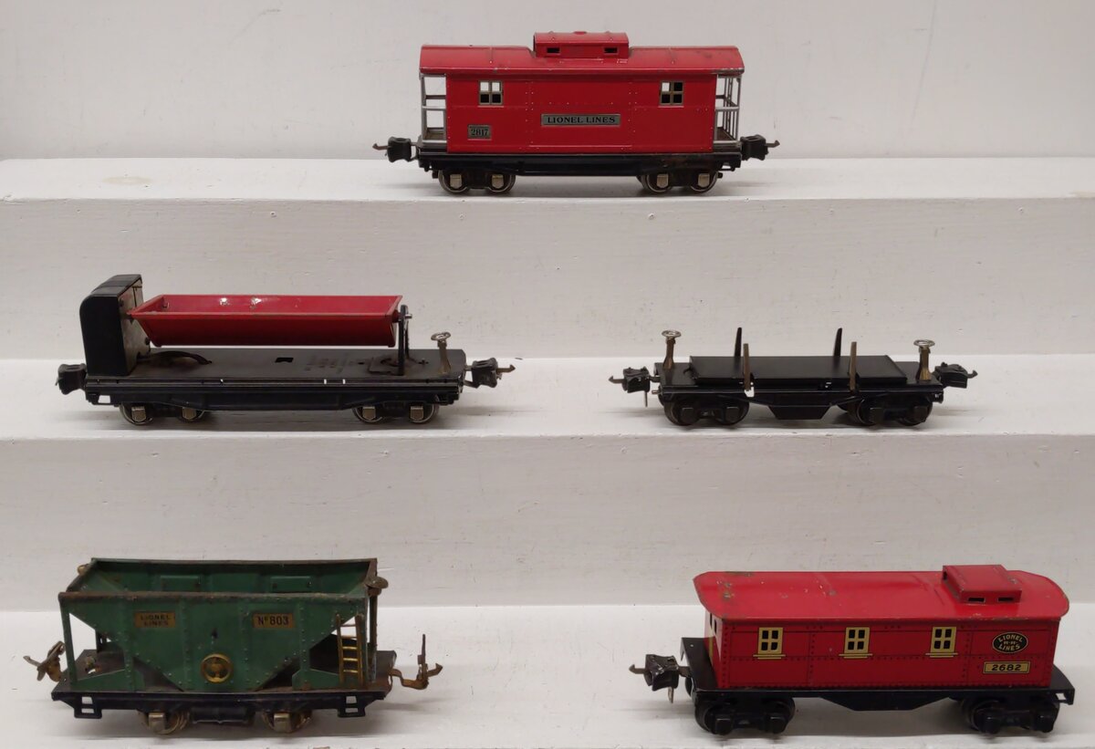 Lionel Vintage O Gauge Freight Cars: 803, 3859, 3651, 2682, 2817 [5] VG