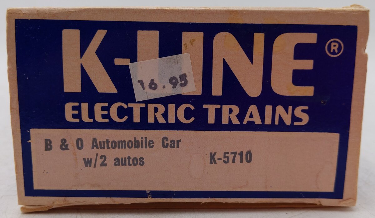 K-Line K5710 Baltimore & Ohio Automobile Car w/2 Automobiles VG/Box