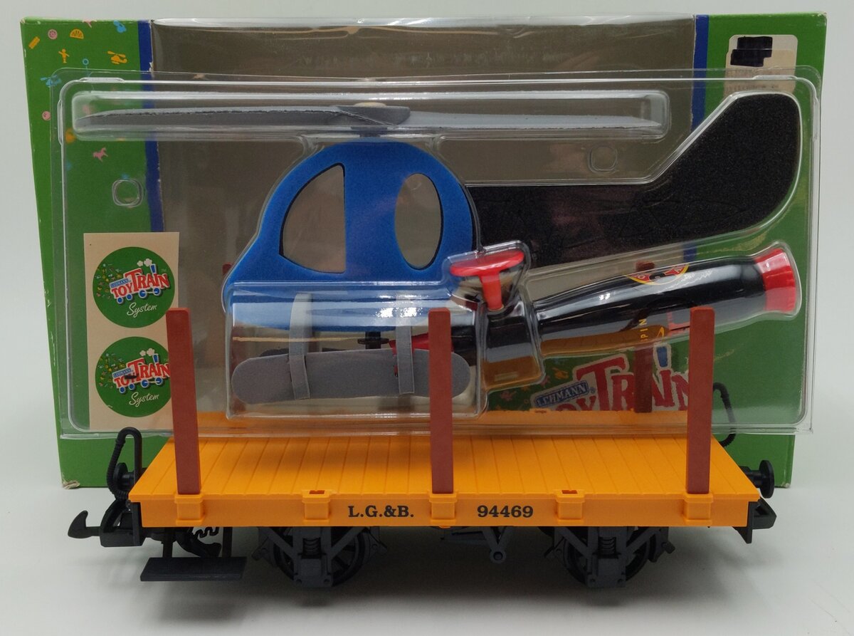 LGB 94469 G Scale Flatcar with Helicopter LN/Box