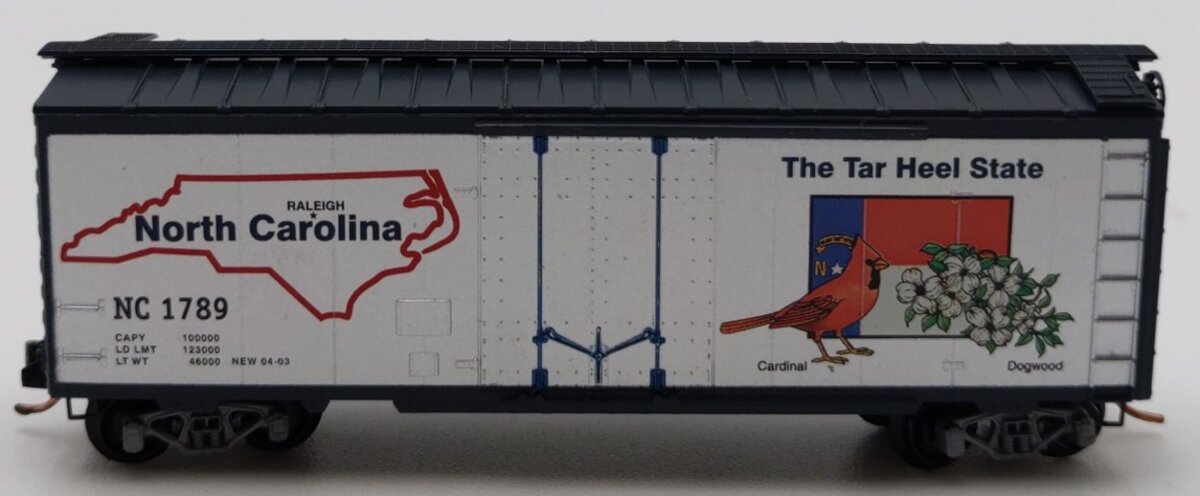 Micro-Trains 02100350 N Scale North Carolina 40' Standard Plug Door Boxcar#1789 LN