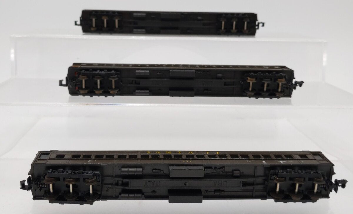AHM N Scale Santa Fe Combine, Observation, & Coach Car #3275/1481/1835 [3] EX/Box
