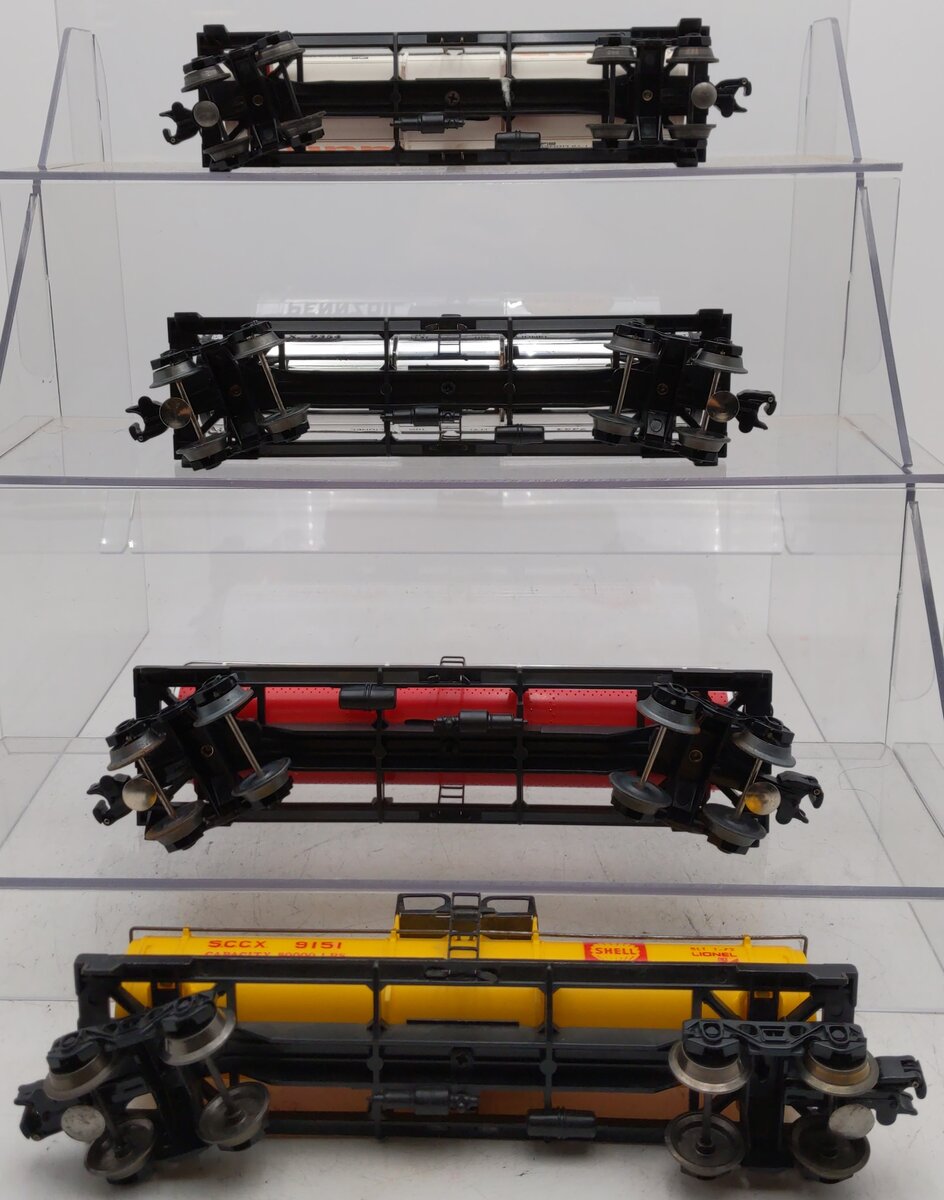 Lionel O Gauge Assorted Tank Cars: 6-9151, 6-9327, 6-9354, 6-9150 [4] VG