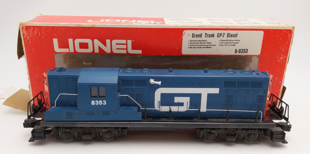 Lionel 6-8353 O Gauge Grand Trunk GP7 Diesel Locomotive VG/Box