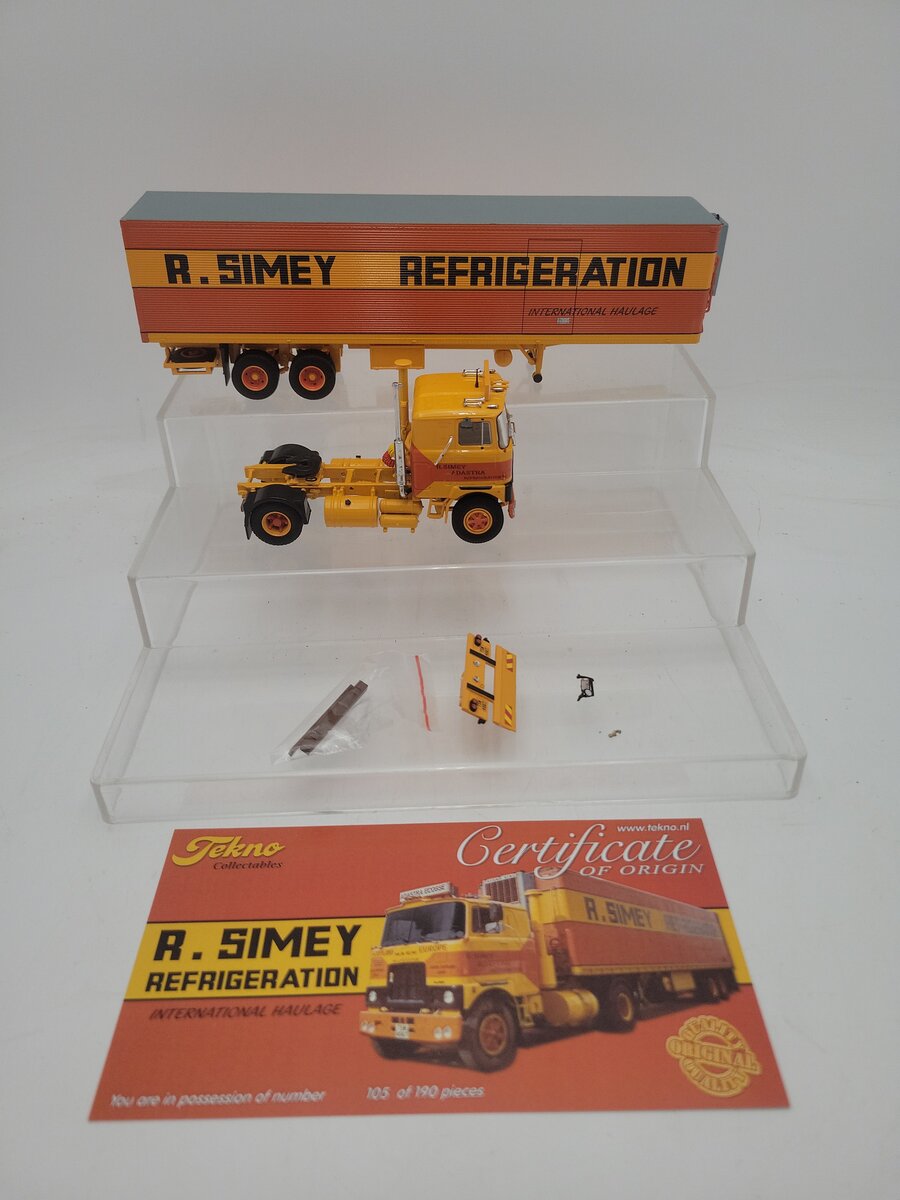 Tekno 76818 1:50 Scale R. Simey Adastra Refrigeration Mack Trailer Series #105 EX/Box