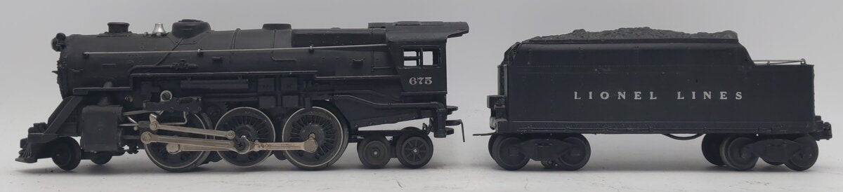 Lionel 675 Vintage O 2-6-2 K-4 Pacific Diecast Steam Locomotive & 2466WX Tender EX/Box