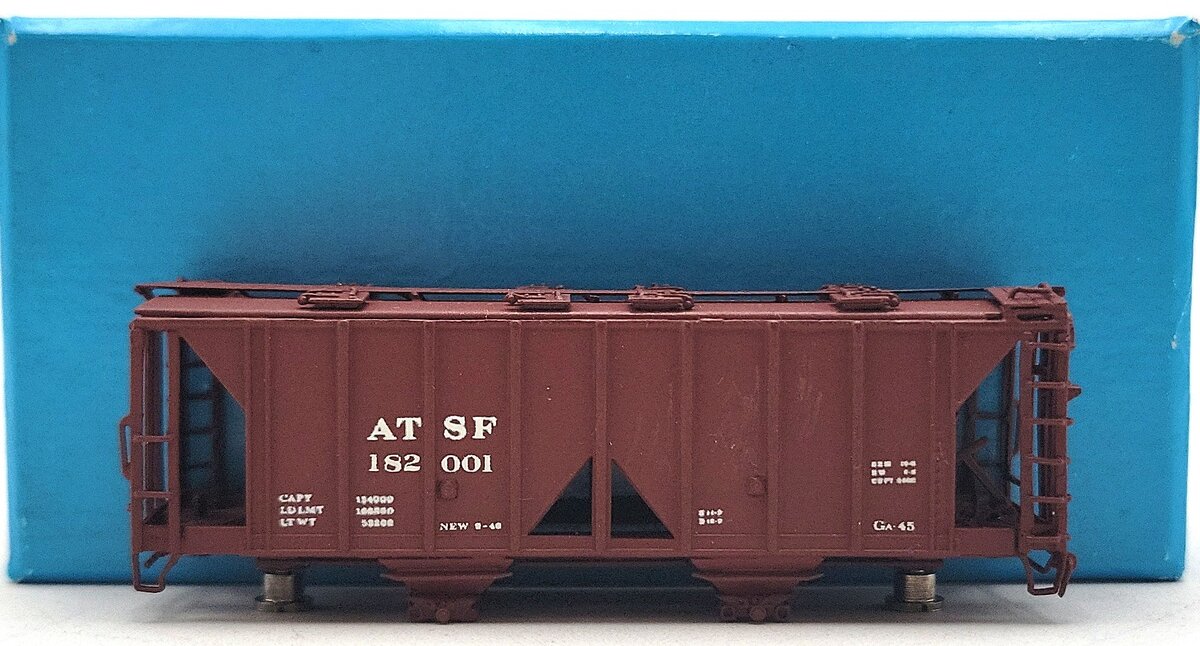 Pecos River Brass 1601 N Scale Brass Santa Fe 34' Covered Hopper EX/Box