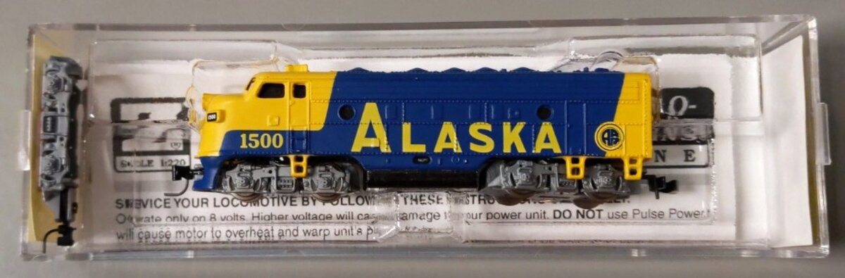 Micro-Trains 98001110 Z Scale Alaska Railroad F7 Powered A Unit Diesel #1500 LN/Box