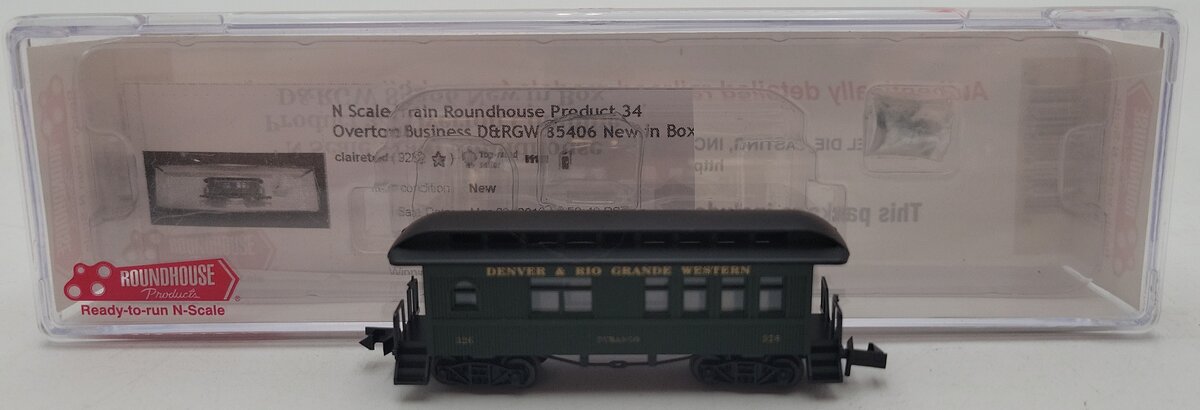Roundhouse 85406 N 34' D&RGW Overton Business #326 LN/Box