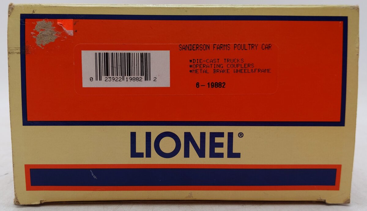 Lionel 6-19882 O Gauge Sanderson Farms Poultry Car EX/Box