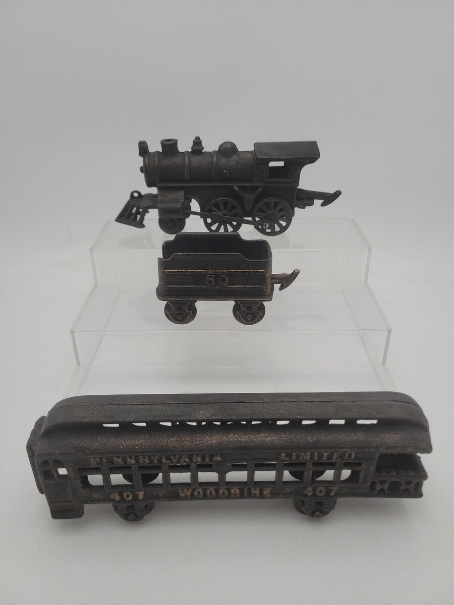 Acme 407 Cast Iron Train Pennsylvania Limited Woodbine Loco/Passenger & Tender EX