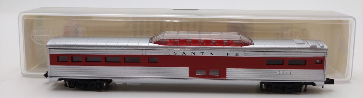 Model Power 3052 N Scale Santa Fe 75' Streamline Vista Dome #3052 LN/Box