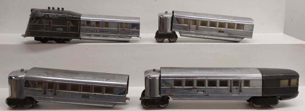 Lionel 616 Vintage O Flying Yankee Passenger Set (616, 617, 618)