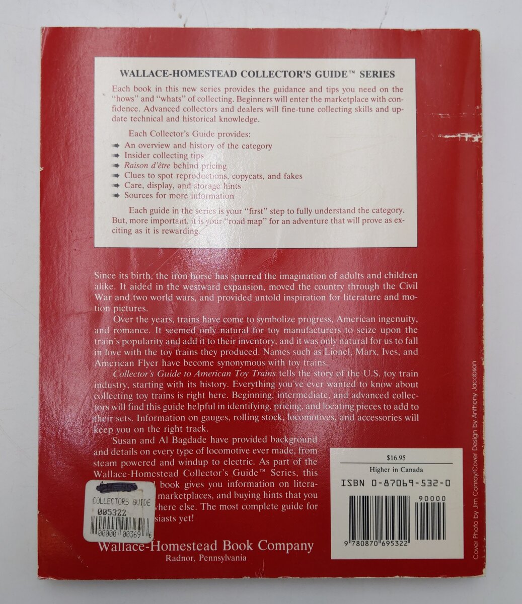 Collector's Guide to American Toy Trains Paperback Book By Susan and Al Bagdade VG