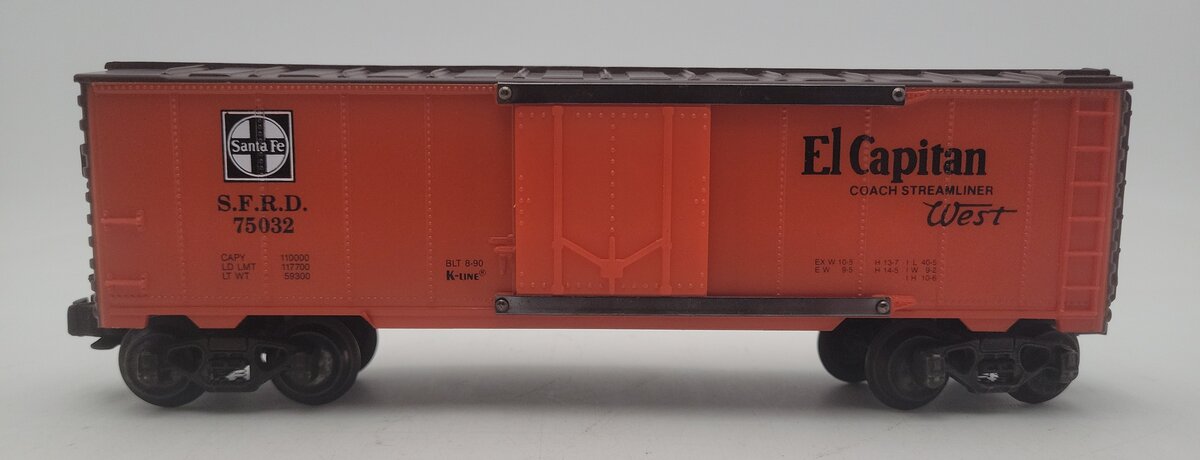 K-Line K75032 O Gauge Santa Fe Map Reefer Car EX