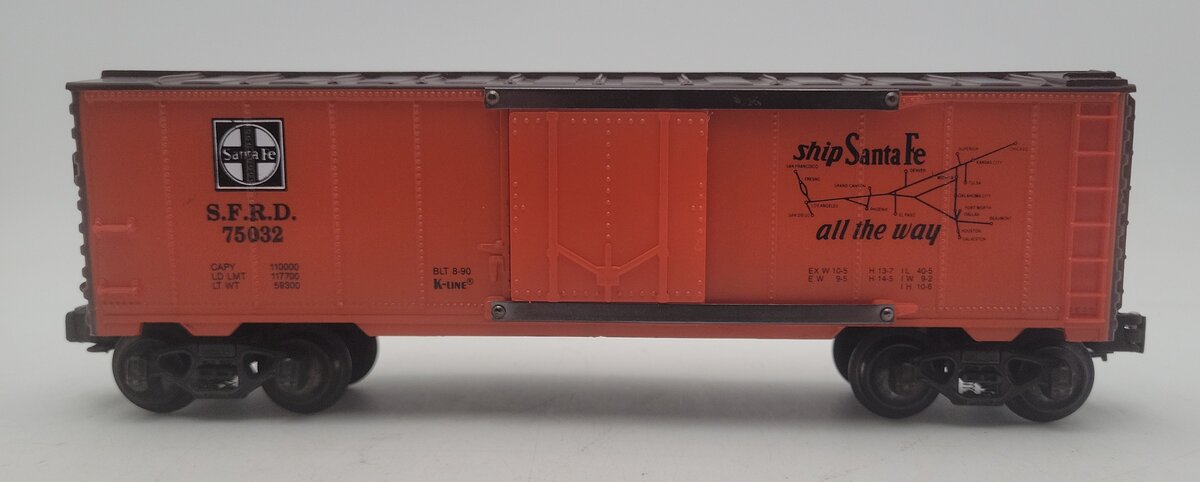 K-Line K75032 O Gauge Santa Fe Map Reefer Car EX