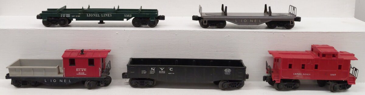 Lionel Vintage O Gauge Freight Cars #6062,3362,6119,1007 [5] VG