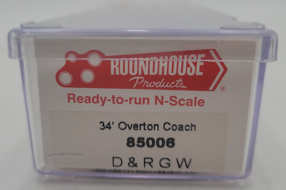 Roundhouse 85006 N 34' D&RGW Overton Coach #284 LN/Box