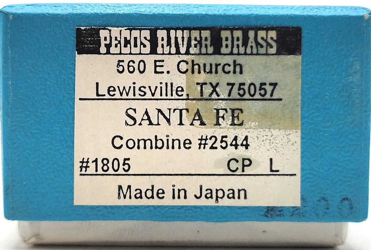 Pecos River Brass 2544 N Scale Brass Unlettered Combine Passenger Car - F/P LN/Box