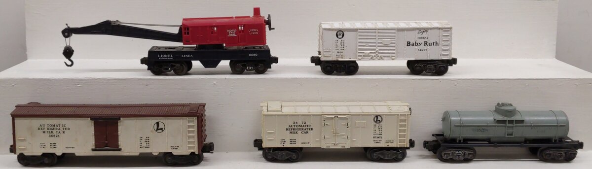 Lionel Vintage O Gauge Freight Cars #X6014,36621,6560,3472,6035 [5] VG