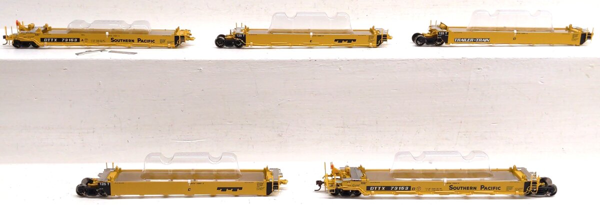 Athearn 95032 HO Scale TT/SP Early Maxi I Well Car #73153 5 Car Pack EX/Box