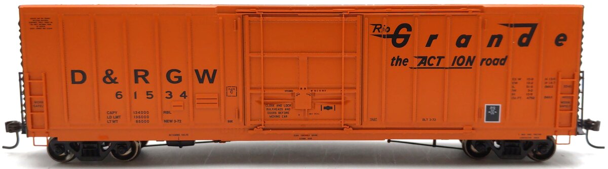 Athearn 88905 HO RTR 50' PC&F Rib Side Box, D&RGW #61534 LN/Box