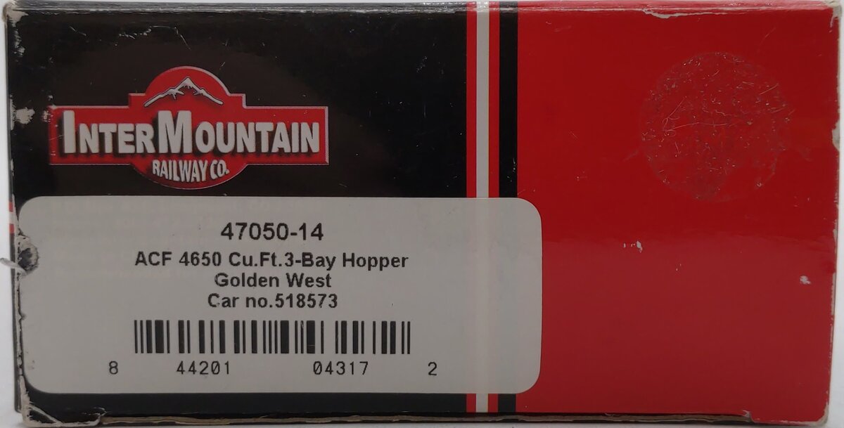 InterMountain 47036-14 HO Montana Rail Link ACF 3-Bay Hopper #518573 EX/Box