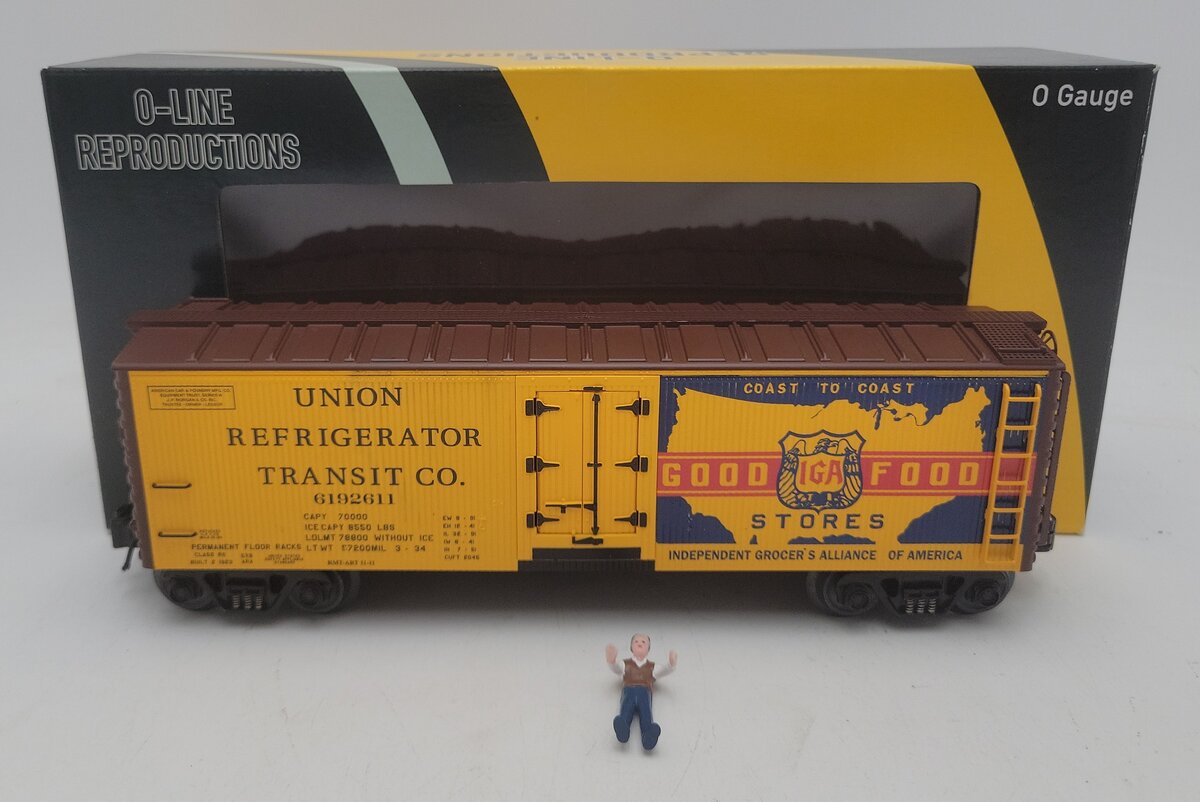 O-Line OLR132 O Gauge Union Refrigerator Transit Car #6192611 LN/Box