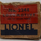 Lionel 224E Vintage O Prewar 2-6-2 Diecast Steam Locomotive VG/Box