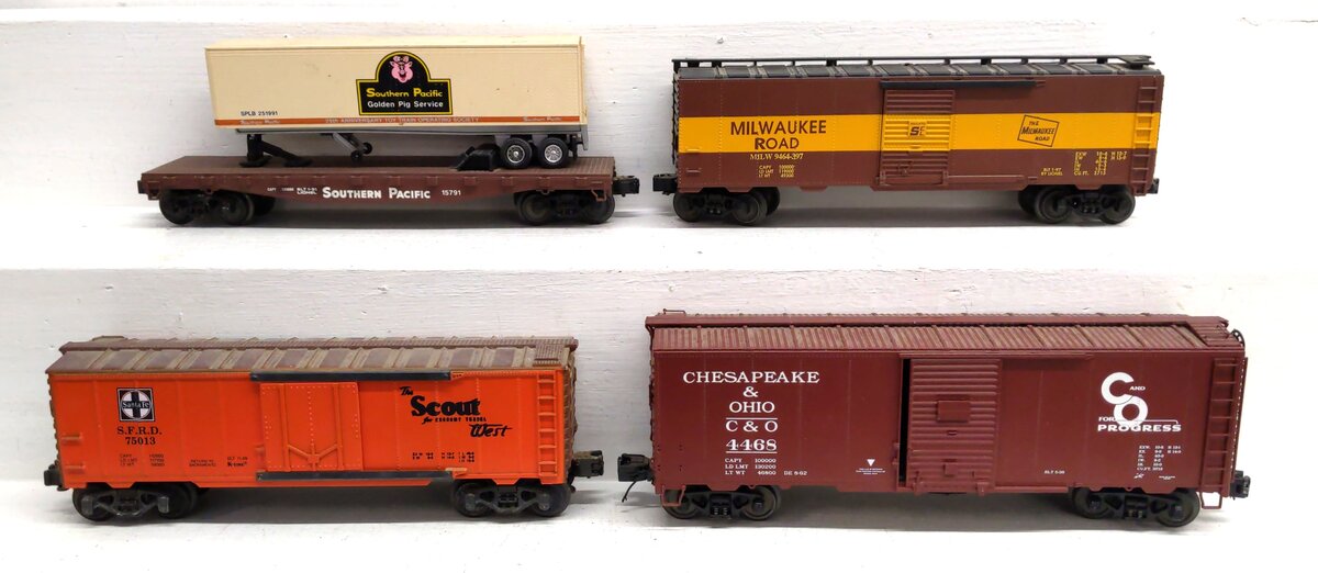 MTH & Other O Scale Assorted Freight Cars [4] VG