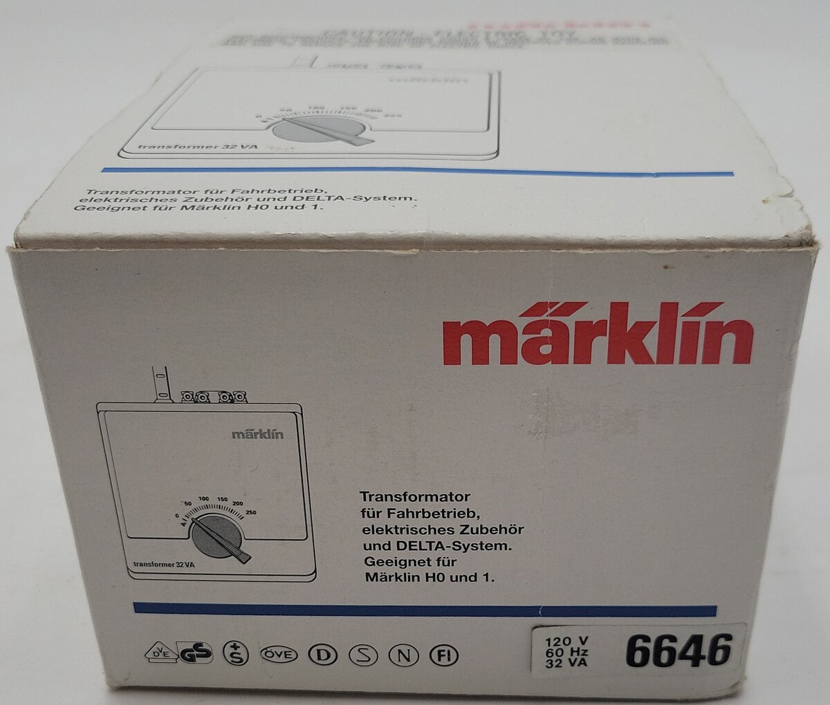 Marklin 6646 HO 110V 32VA AC Powerpack / Transformer EX/Box