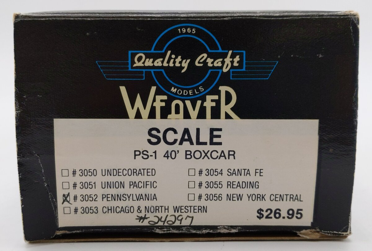 Weaver O Scale Pennsylvania Railroad PS-1 40' Boxcar #24297 (2-Rail)