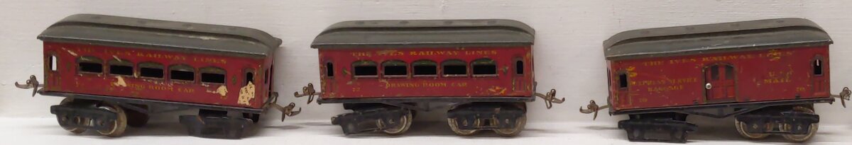 American Flyer Vintage O Gauge Tin Plate Passenger Cars- #70,72,72 [3]