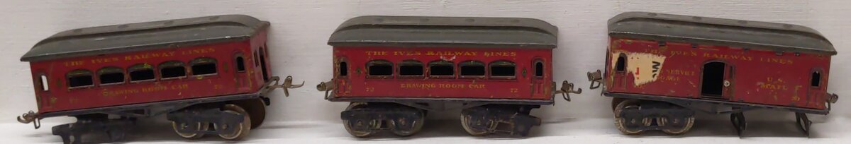 American Flyer Vintage O Gauge Tin Plate Passenger Cars- #70,72,72 [3]