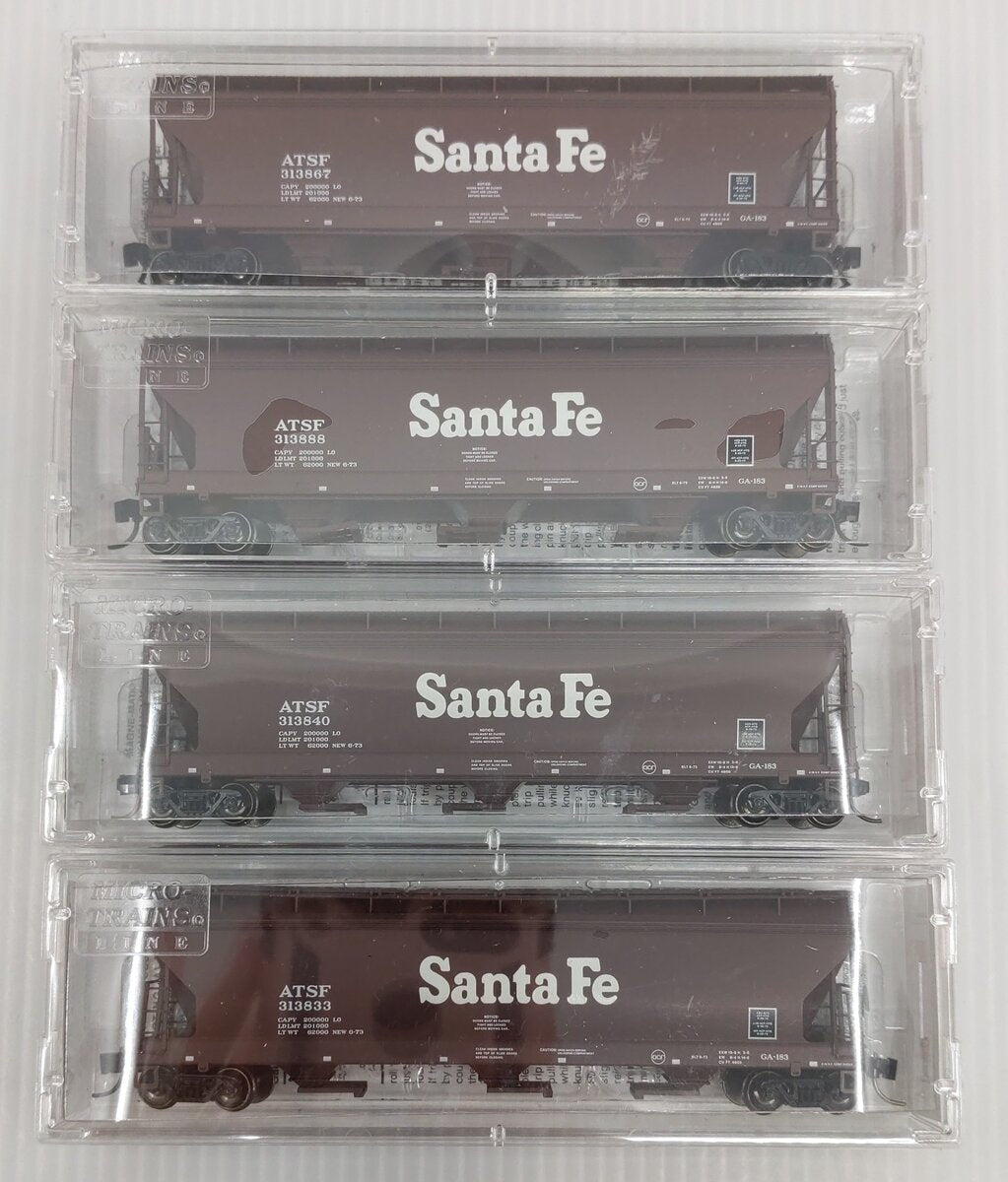 Micro-Trains 99300020 N ATSF 4650 cu ft 3 Bay ACF Boxcar Runner Pack (Set of 4) LN/Box