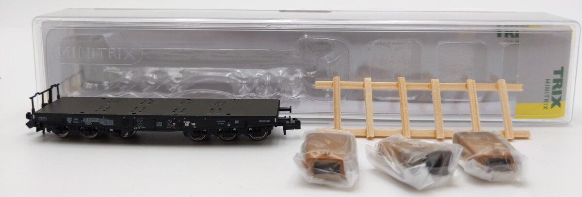 Trix 15452-03 N Scale Deutsche Dundesbahn Flatcar w/ Ingot Load LN/Box