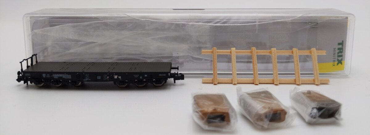 Trix 15452-02 N Scale Deutsche Dundesbahn Flatcar w/ Ingot Load LN/Box