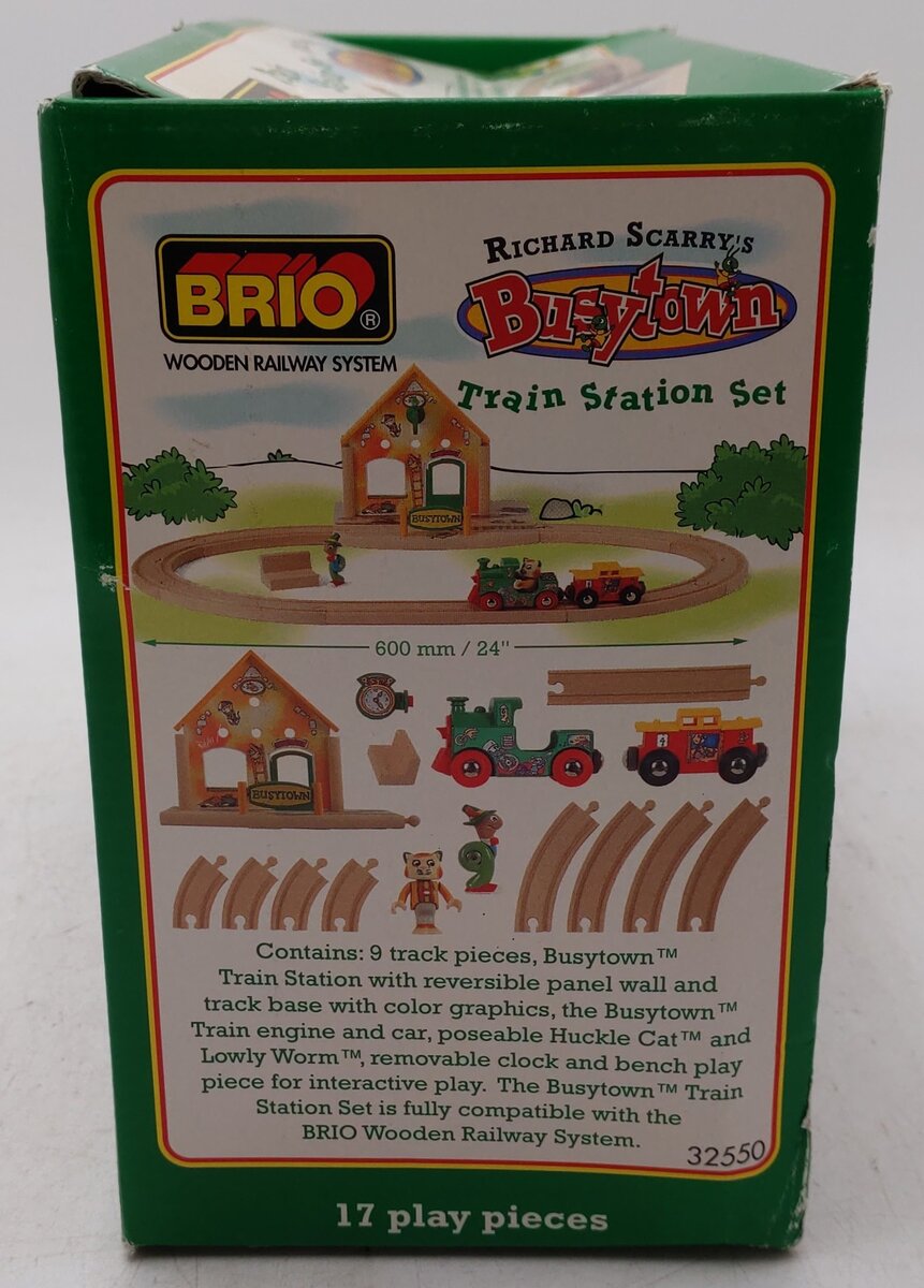 Brio 32550 Classic Richard Scarry's Busytown Train Station Set VG/Box
